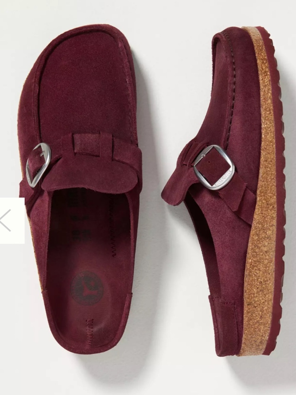 Birkenstock Buckley Clog in
Maroon Suede Leather size 36 gently used